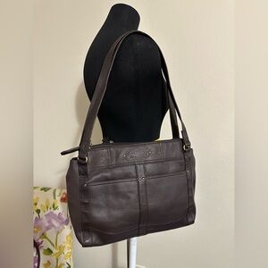 Brown Leather Stone Mountain Shoulder Bag